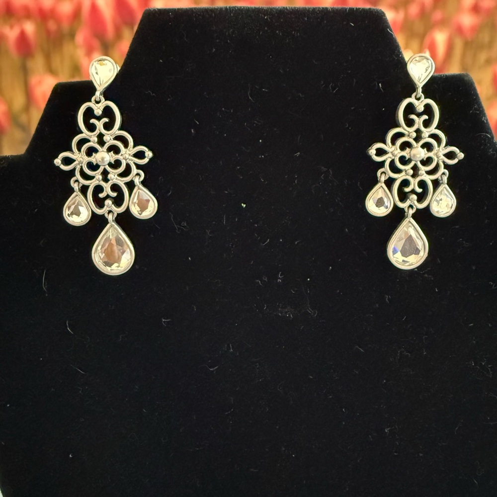 Lia Sophia Silver Filigree Dangle Earrings